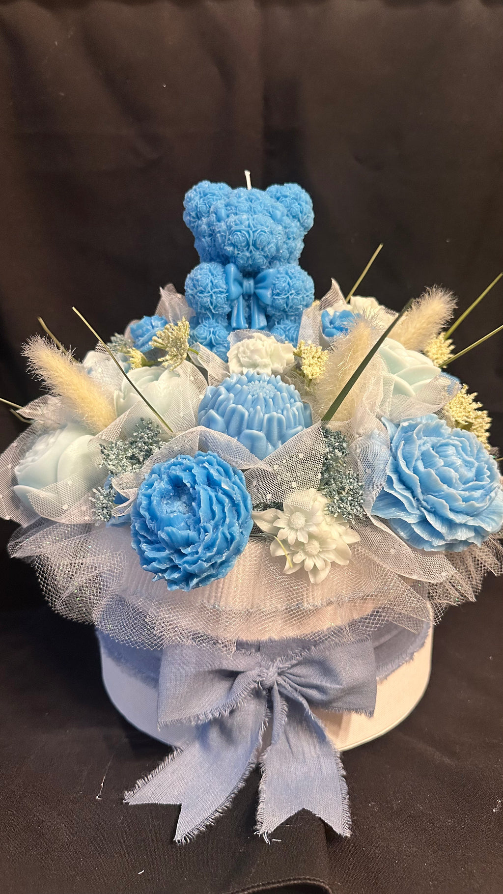 💙Blue Teddy Bear Floral Bouquet💙
