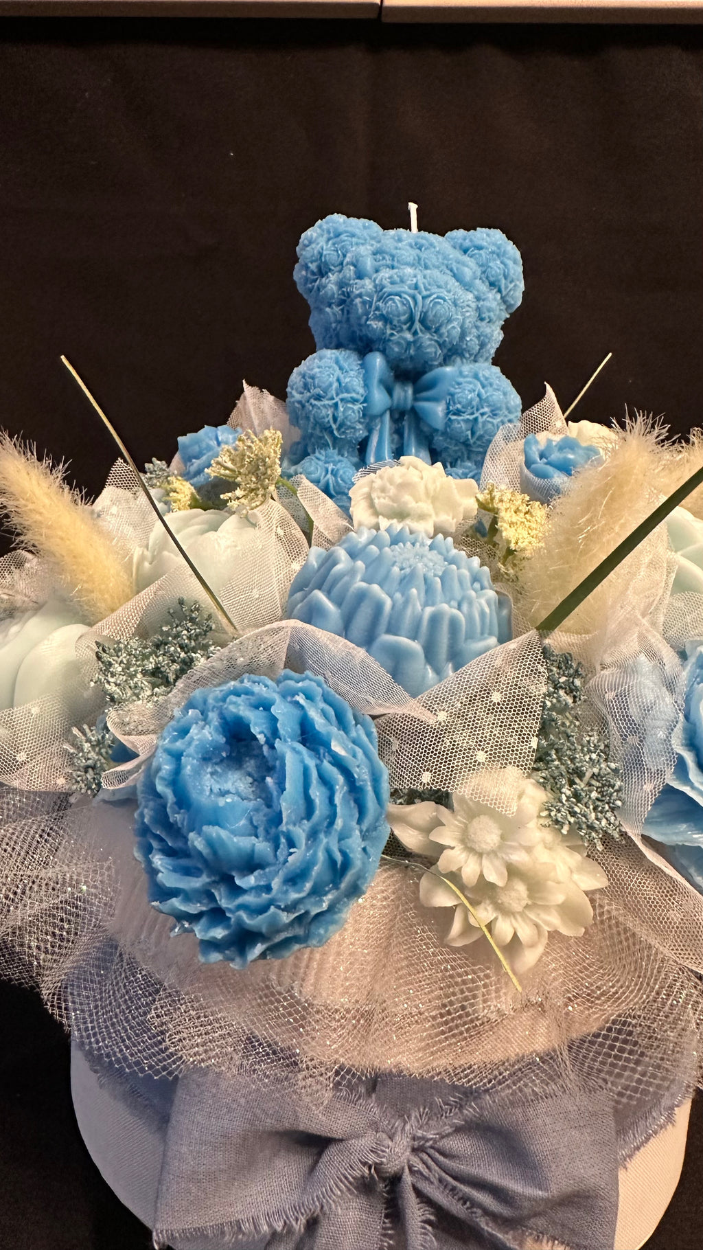 💙Blue Teddy Bear Floral Bouquet💙