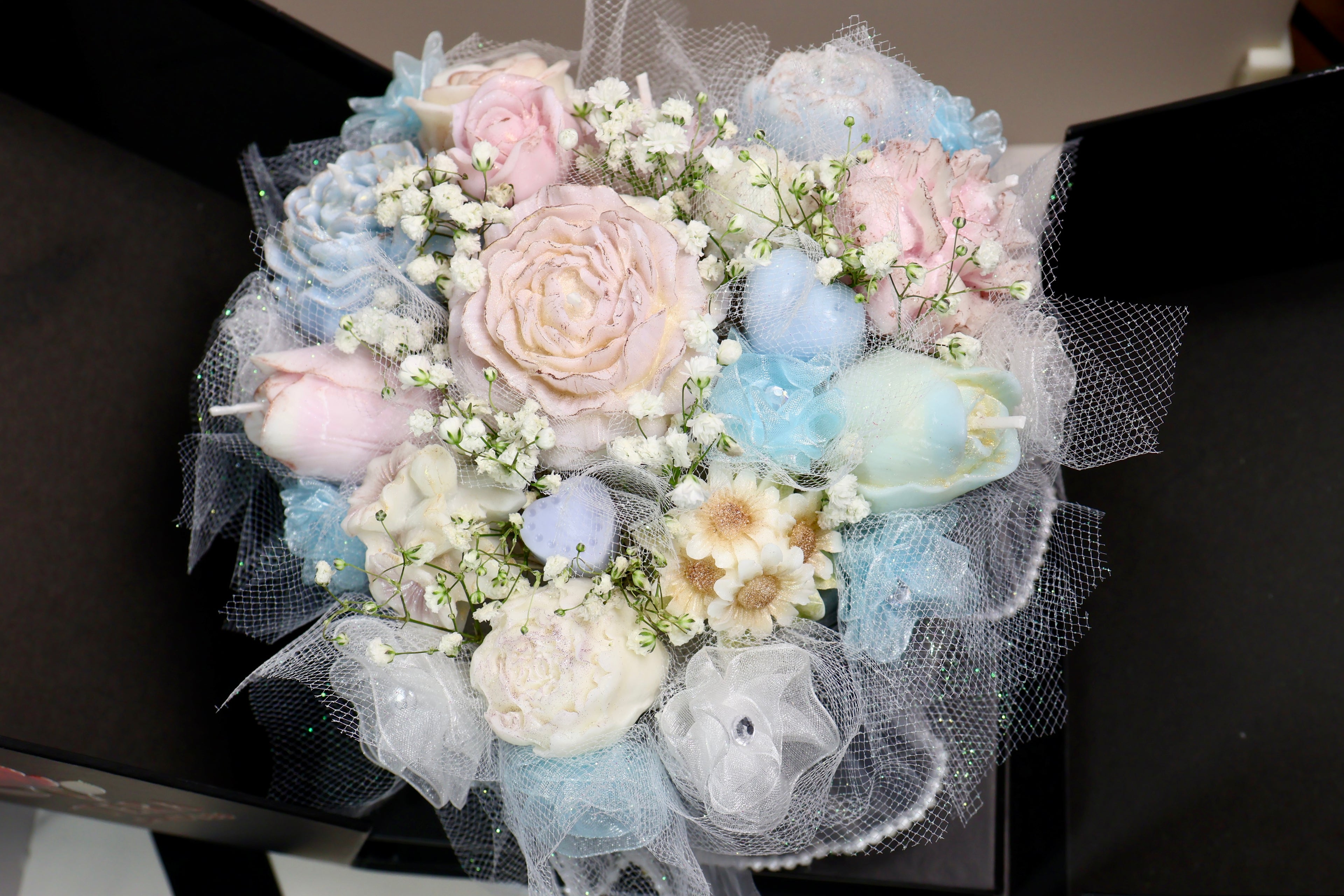 Eternal Bloom luxury bouquet with preserved florals handcrafted by TerA Candles