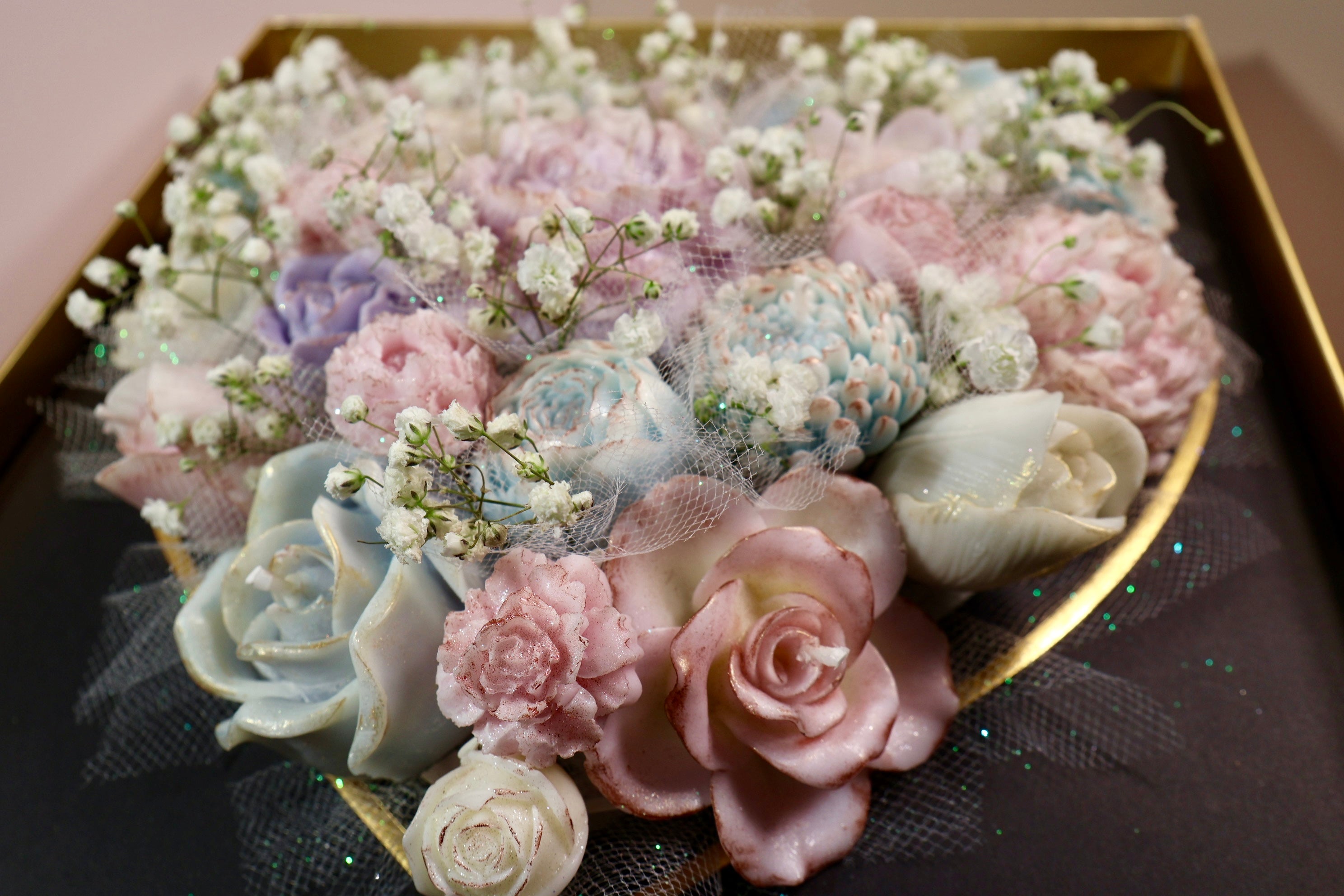 Corazón Eterno – Luxury Heart Candle Bouquet