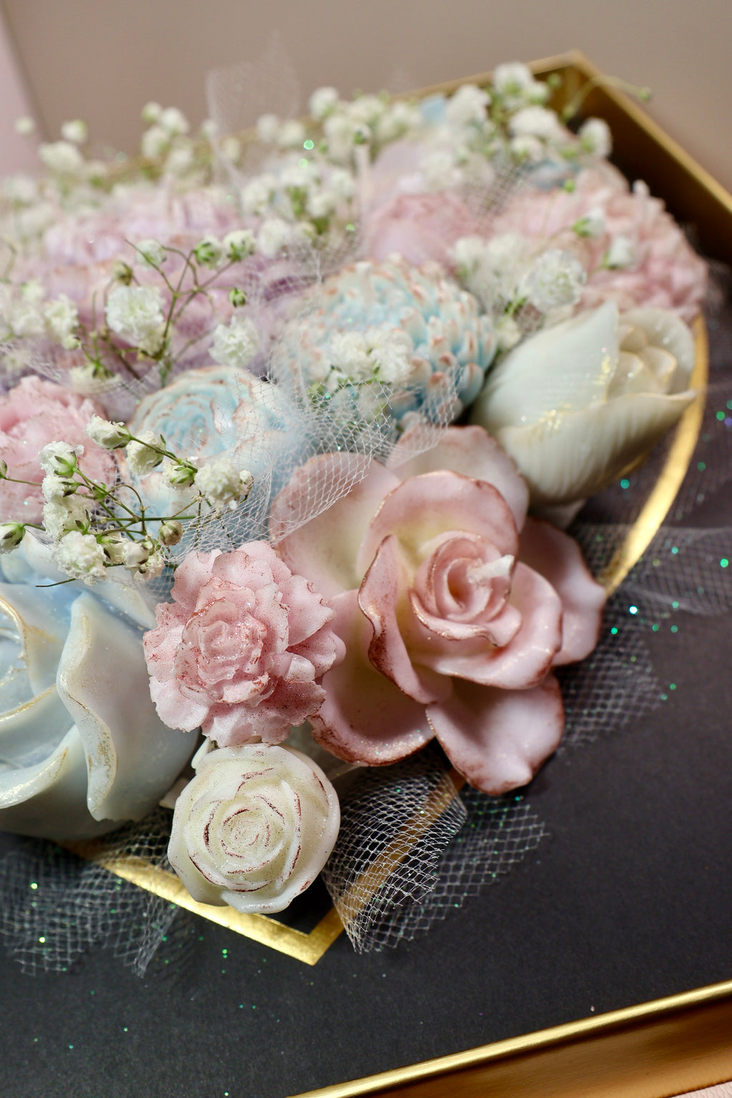 Corazón Eterno – Luxury Heart Candle Bouquet