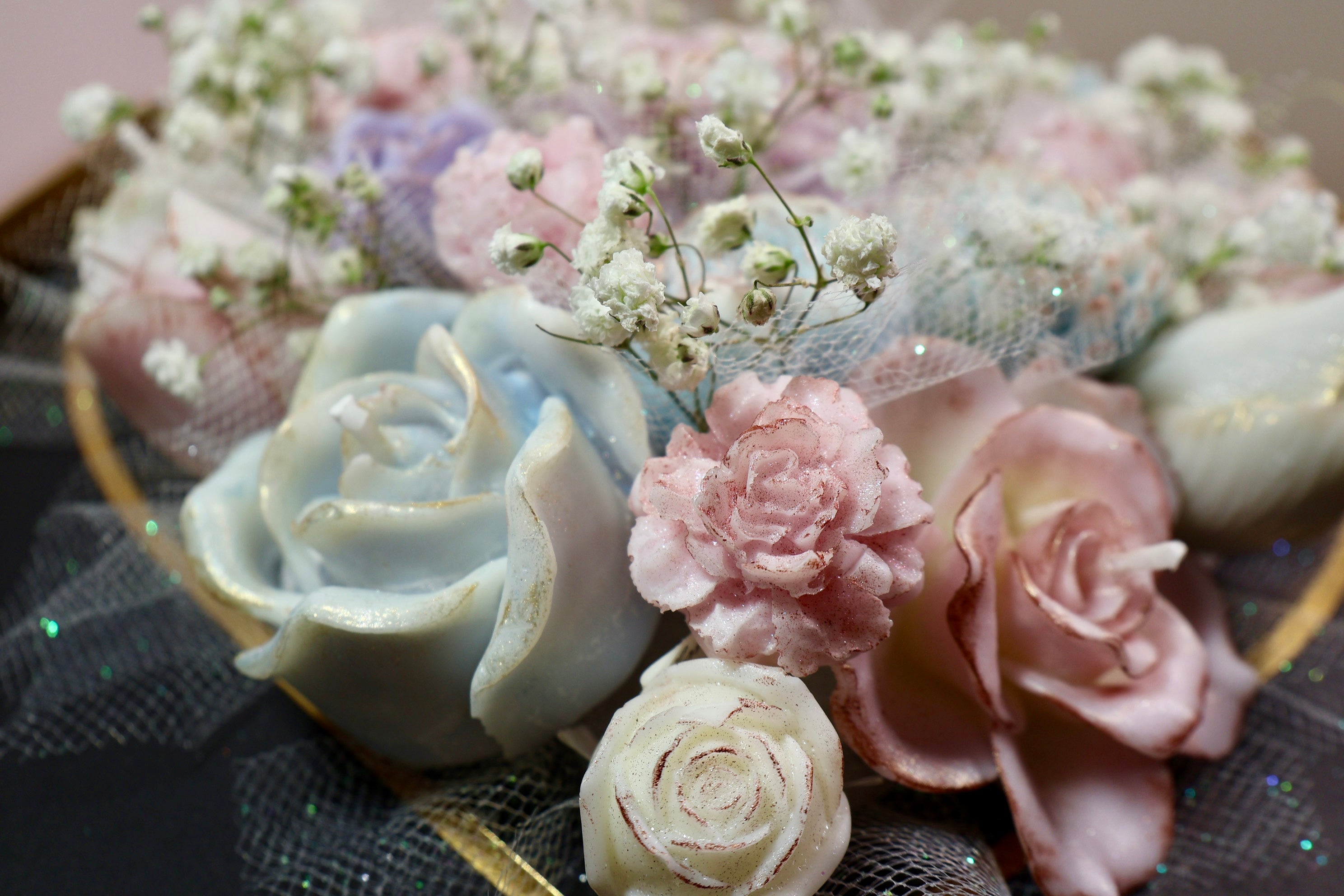 Corazón Eterno – Luxury Heart Candle Bouquet