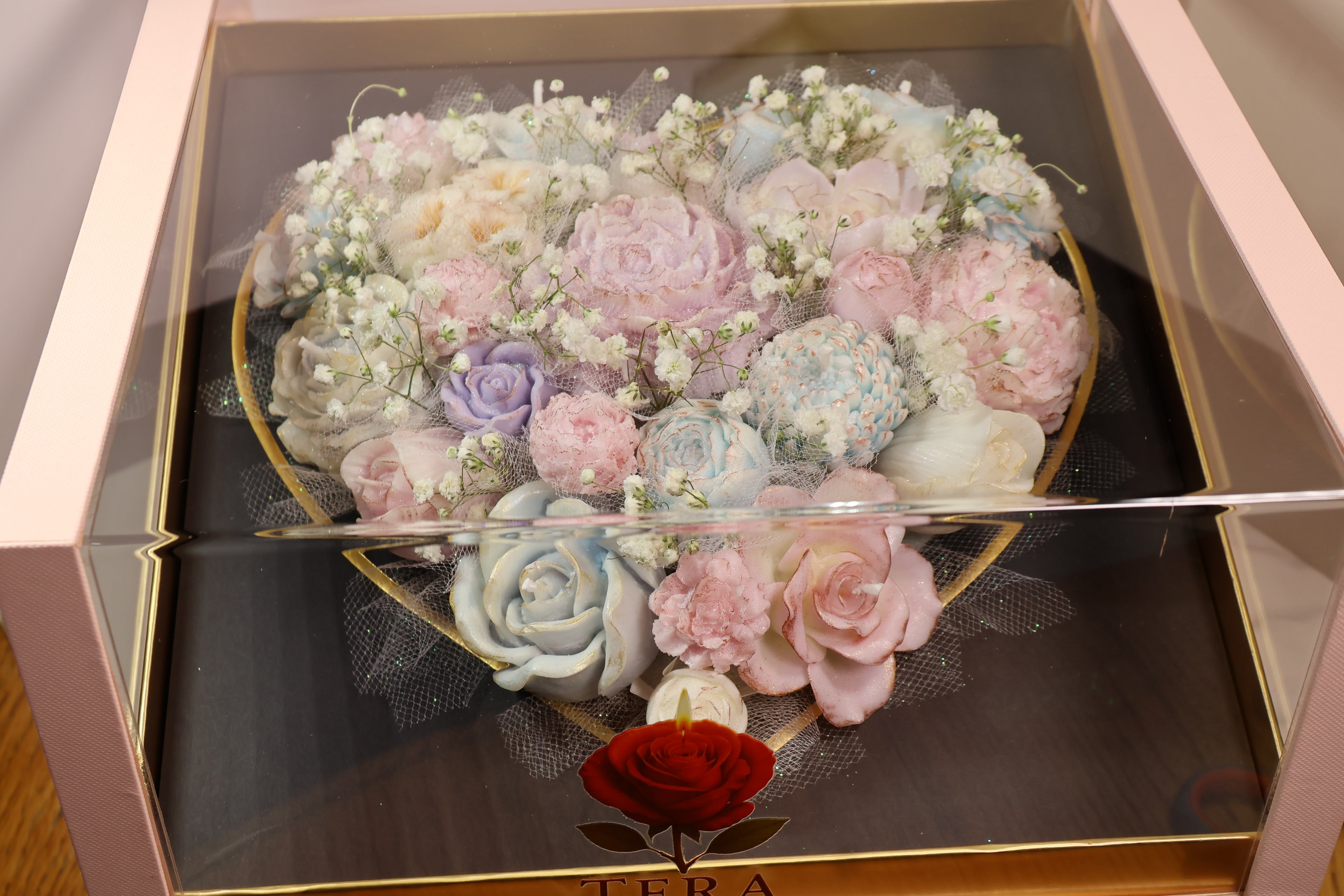 Corazón Eterno – Luxury Heart Candle Bouquet